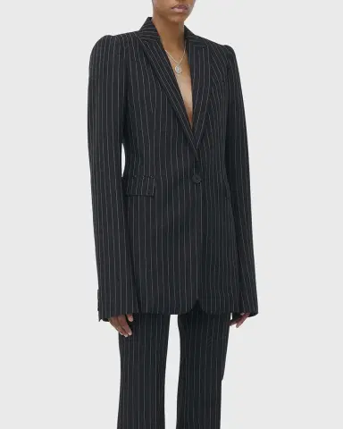 Alexander McQueen Pinstripe Single-Breasted Blazer | Thumbnail 3