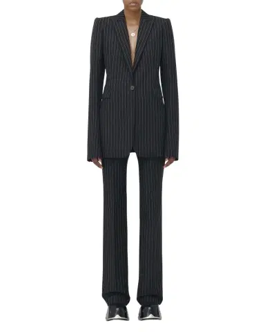 Alexander McQueen Pinstripe Single-Breasted Blazer | Thumbnail 1