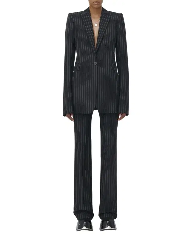 McQueen Pinstripe Single-Breasted Blazer