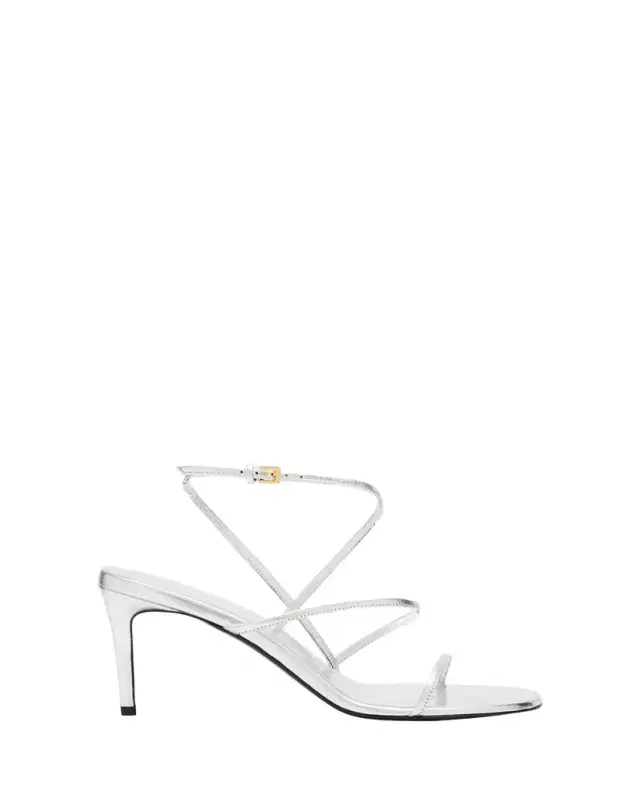 Strappy Metallic Ankle-Strap Sandals