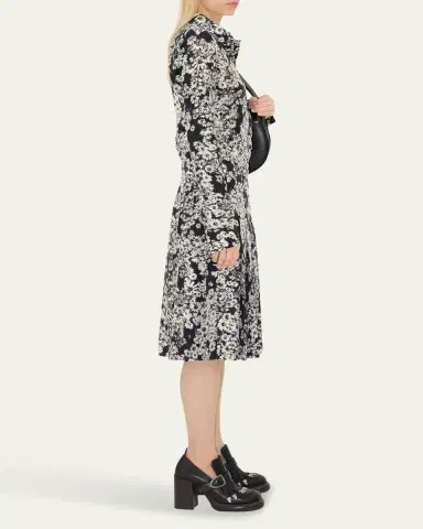 Burberry Flower Print Midi Silk Skirt | Thumbnail 4
