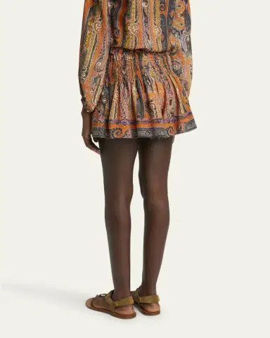 Isabel Marant Maelly Paisley Wide Silk Shorts | Thumbnail 3
