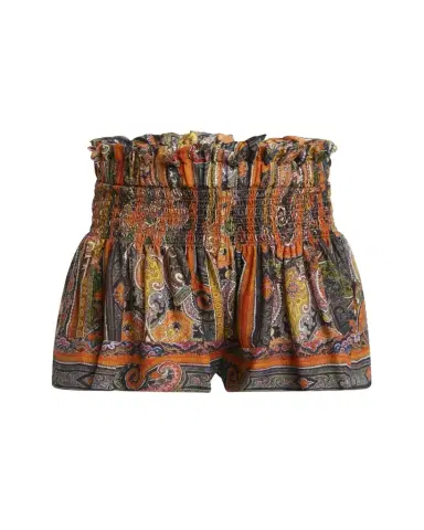 Isabel Marant Maelly Paisley Wide Silk Shorts | Thumbnail 1