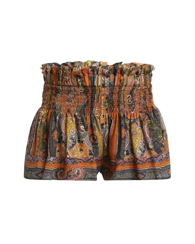 Maelly Paisley Wide Silk Shorts