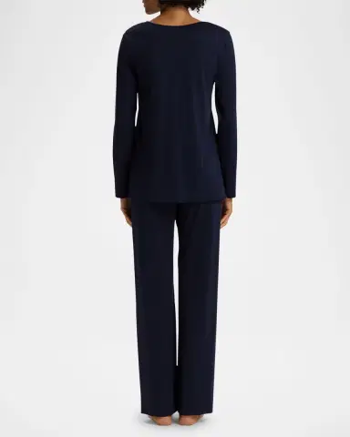 Hanro Silk-Trim Mercerized Cotton Pajama Set | Thumbnail 2
