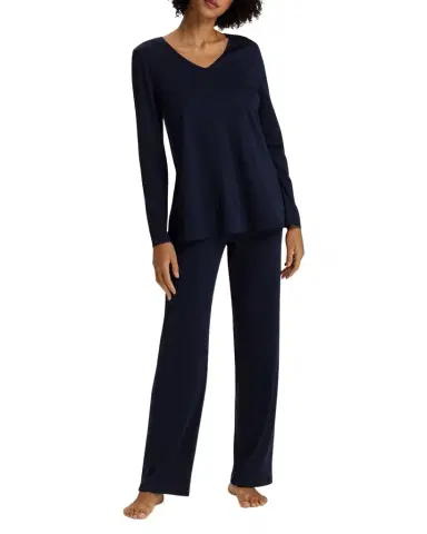 Hanro Silk-Trim Mercerized Cotton Pajama Set | Thumbnail 1