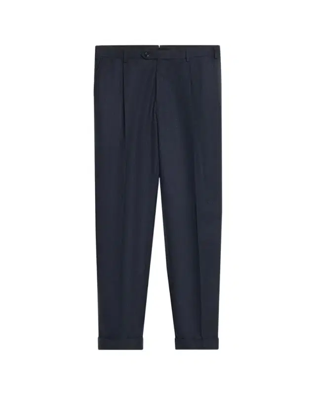 Wool Mid-Rise Straight-Leg Tailored Pants