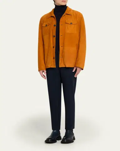 Kiton Men's Suede Jacket | Thumbnail 2
