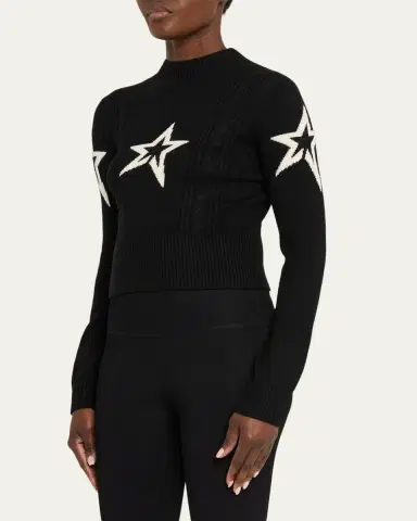 Perfect Moment Cropped Cable-Knit Star Sweater | Thumbnail 4 Perfect Moment Cropped Cable-Knit Star Sweater | Thumbnail 4