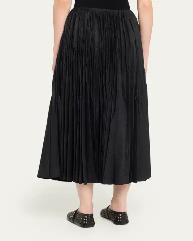 Alaïa Pleated Merino Flannel Midi Skirt | Thumbnail 3 Alaïa Pleated Merino Flannel Midi Skirt | Thumbnail 3