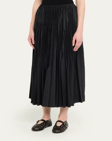 Alaïa Pleated Merino Flannel Midi Skirt | Thumbnail 4 Alaïa Pleated Merino Flannel Midi Skirt | Thumbnail 4