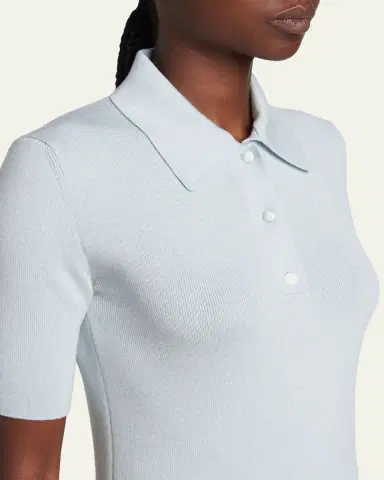 Jil Sander Short-Sleeve Wool Polo Sweater | Thumbnail 5 Jil Sander Short-Sleeve Wool Polo Sweater | Thumbnail 5