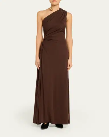 Bottega Veneta Crepe Viscose Jersey One-Shoulder Dress | Thumbnail 2 Bottega Veneta Crepe Viscose Jersey One-Shoulder Dress | Thumbnail 2