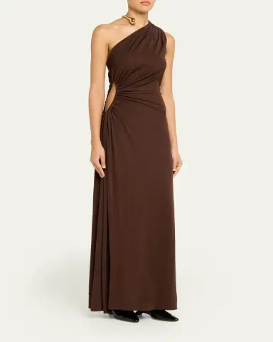 Bottega Veneta Crepe Viscose Jersey One-Shoulder Dress | Thumbnail 4 Bottega Veneta Crepe Viscose Jersey One-Shoulder Dress | Thumbnail 4