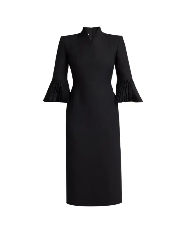 Valentino Garavani Embellished High-Collar Midi Dress