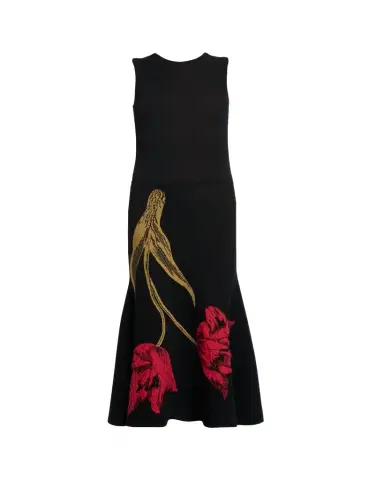 Erdem Tulip Jacquard Knit Sleeveless Midi Dress | Thumbnail 1 Erdem Tulip Jacquard Knit Sleeveless Midi Dress | Thumbnail 1