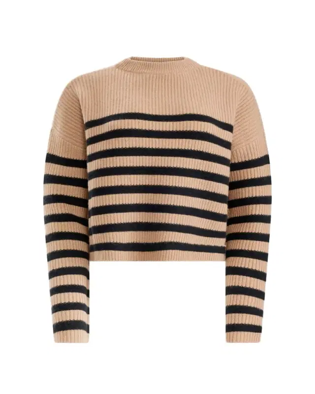 Tate Striped Wool-Cashmere Crewneck Sweater