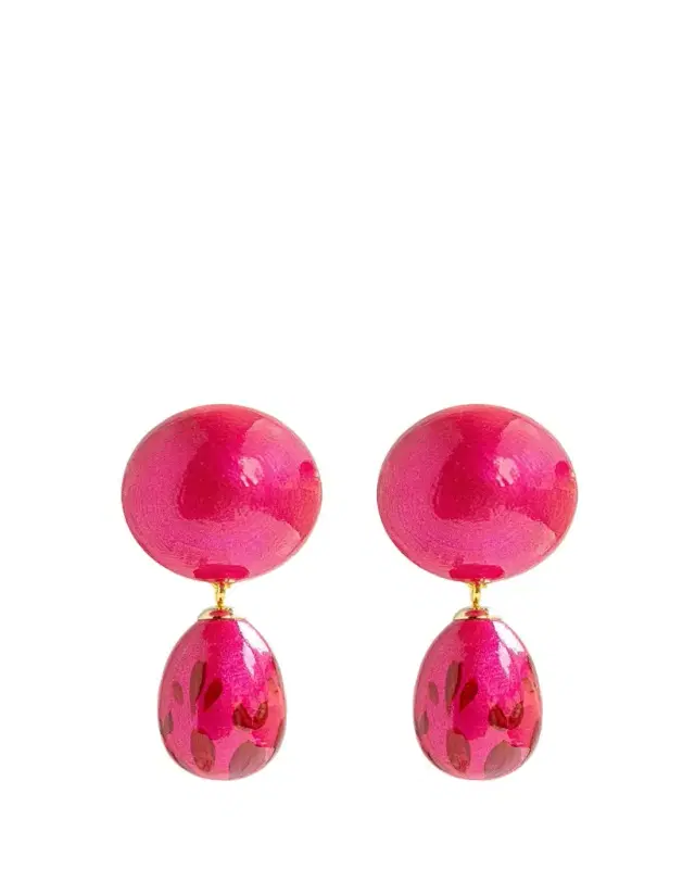 Saule Label Calista Earrings in Rosso Divine