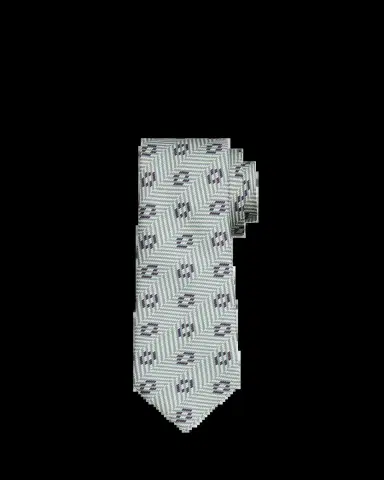Giorgio Armani Men's Herringbone Circle Woven Silk Tie | Thumbnail 2