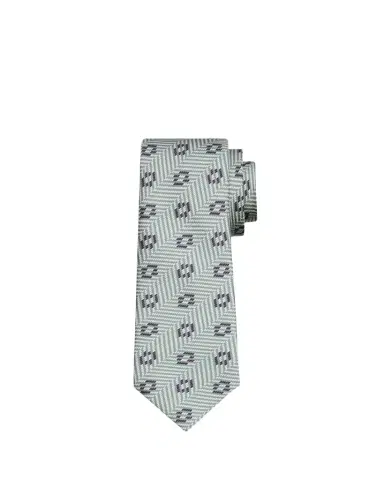 Giorgio Armani Men's Herringbone Circle Woven Silk Tie | Thumbnail 1