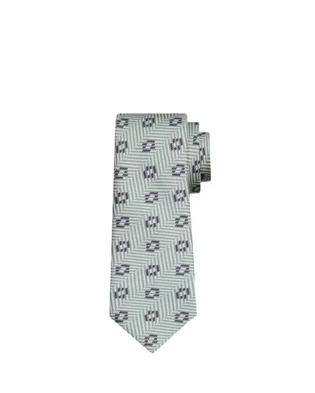 Giorgio Armani Men's Herringbone Circle Woven Silk Tie