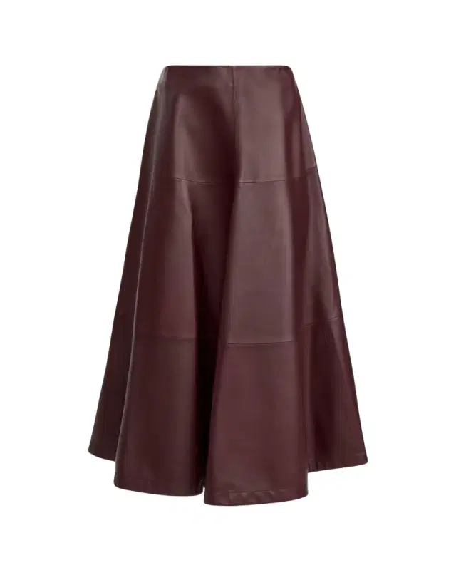 Varda Leather Midi Skirt