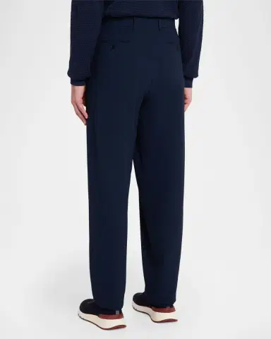 Giorgio Armani Men's Stretch Wool Seersucker Double-Pleat Trousers | Thumbnail 7 Giorgio Armani Men's Stretch Wool Seersucker Double-Pleat Trousers | Thumbnail 7