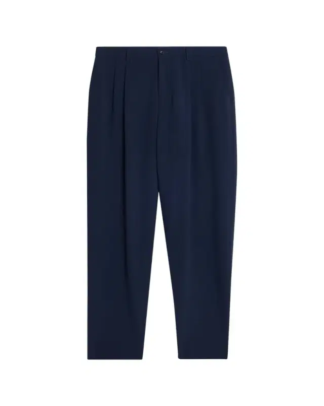 Men's Stretch Wool Seersucker Double-Pleat Trousers