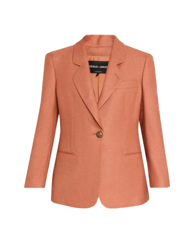 Giorgio Armani Silk-Wool Single-Breasted Blazer Jacket