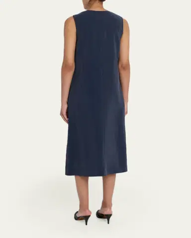 Giorgio Armani Technical Silk Sleeveless Midi Shirtdress | Thumbnail 3 Giorgio Armani Technical Silk Sleeveless Midi Shirtdress | Thumbnail 3