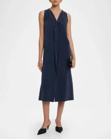Giorgio Armani Technical Silk Sleeveless Midi Shirtdress | Thumbnail 6 Giorgio Armani Technical Silk Sleeveless Midi Shirtdress | Thumbnail 6