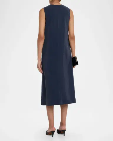 Giorgio Armani Technical Silk Sleeveless Midi Shirtdress | Thumbnail 7 Giorgio Armani Technical Silk Sleeveless Midi Shirtdress | Thumbnail 7