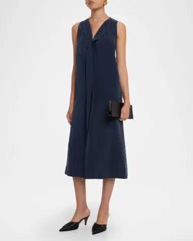 Giorgio Armani Technical Silk Sleeveless Midi Shirtdress | Thumbnail 8 Giorgio Armani Technical Silk Sleeveless Midi Shirtdress | Thumbnail 8