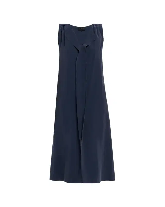 Giorgio Armani Technical Silk Sleeveless Midi Shirtdress