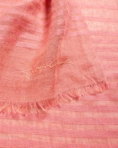 Giorgio Armani Striped Linen-Cotton Jacquard Stole, 80" x 28" | Thumbnail 4 Giorgio Armani Striped Linen-Cotton Jacquard Stole, 80" x 28" | Thumbnail 4