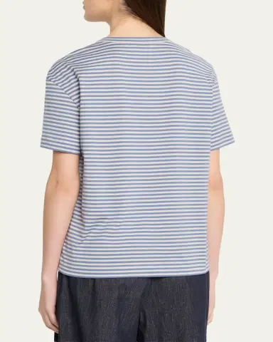 Brunello Cucinelli Striped Cotton Jersey Short-Sleeve T-Shirt | Thumbnail 3 Brunello Cucinelli Striped Cotton Jersey Short-Sleeve T-Shirt | Thumbnail 3