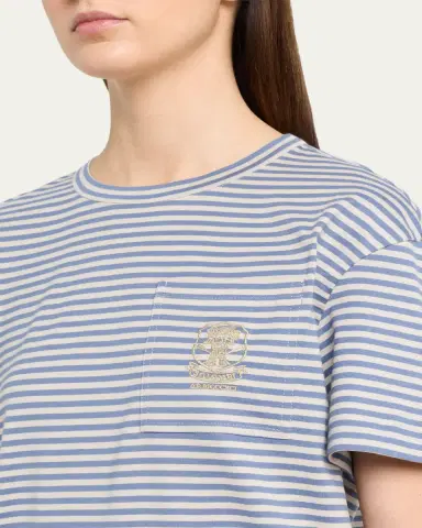 Brunello Cucinelli Striped Cotton Jersey Short-Sleeve T-Shirt | Thumbnail 5 Brunello Cucinelli Striped Cotton Jersey Short-Sleeve T-Shirt | Thumbnail 5
