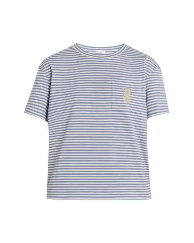 Brunello Cucinelli Striped Cotton Jersey Short-Sleeve T-Shirt