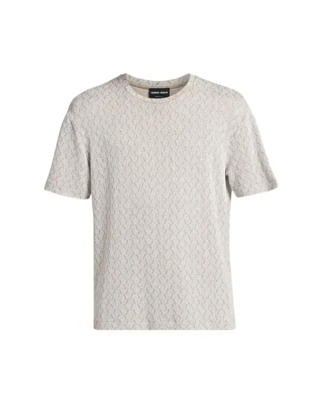 Men's Geometric Jacquard Crewneck T-Shirt