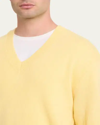 OFFICINE GÉNÉRALE Men's V-Neck Wool Sweater | Thumbnail 5 OFFICINE GÉNÉRALE Men's V-Neck Wool Sweater | Thumbnail 5