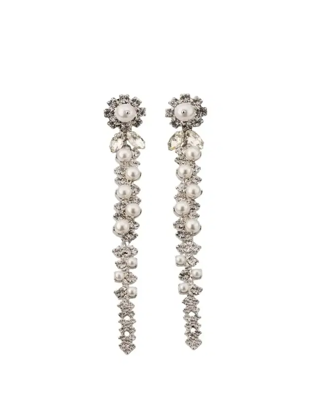Simone Rocha Crystal and Pearly Drip Earrings