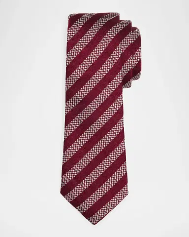 Giorgio Armani Men's Woven Stripe Silk Tie | Thumbnail 2