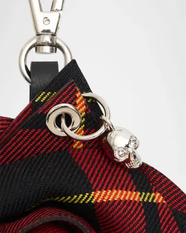 Alexander McQueen Rose Tartan Bag Charm | Thumbnail 3