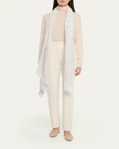 Giorgio Armani Striped Linen-Cotton Jacquard Stole, 80" x 28" | Thumbnail 2 Giorgio Armani Striped Linen-Cotton Jacquard Stole, 80" x 28" | Thumbnail 2