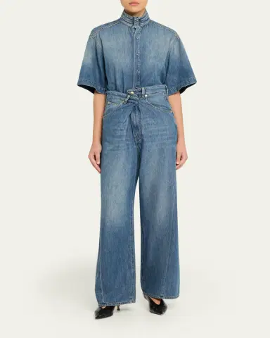 DARKPARK Roberta Short-Sleeve Denim Shirt | Thumbnail 2