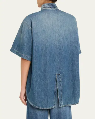 DARKPARK Roberta Short-Sleeve Denim Shirt | Thumbnail 3
