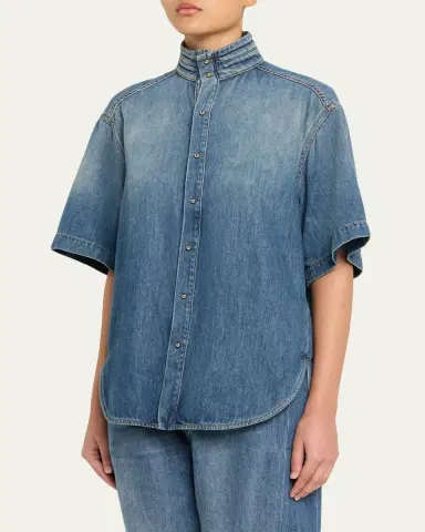 DARKPARK Roberta Short-Sleeve Denim Shirt | Thumbnail 4