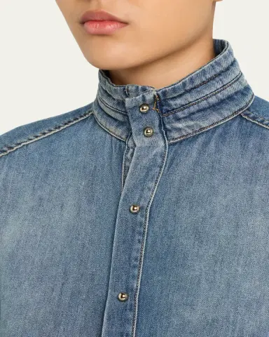 DARKPARK Roberta Short-Sleeve Denim Shirt | Thumbnail 5
