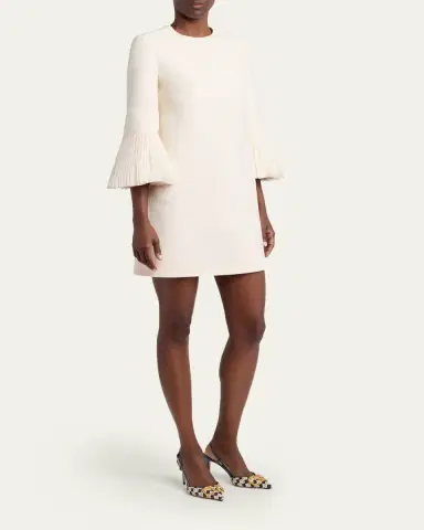 Valentino Garavani Embroidered Bell-Sleeve Mini Dress | Thumbnail 4 Valentino Garavani Embroidered Bell-Sleeve Mini Dress | Thumbnail 4