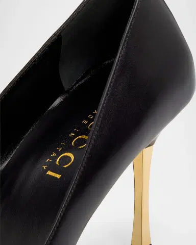 Gucci 85mm Trinity Leather Pointed-Toe Pumps | Thumbnail 9 Gucci 85mm Trinity Leather Pointed-Toe Pumps | Thumbnail 9